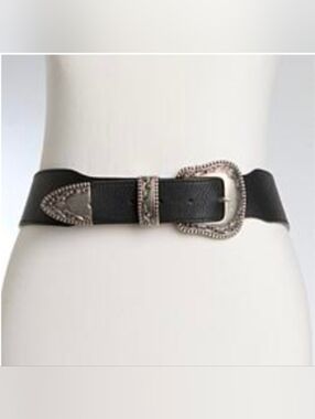 Vince Canuto Black Western-Style Stretch Belt XS/M- NWT